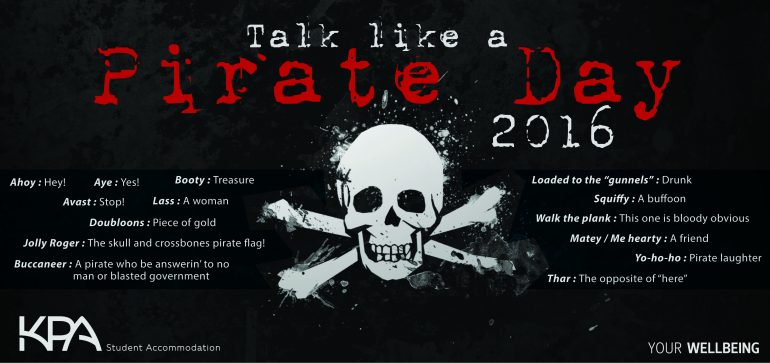 Talk Like A Pirate Day 2016-01 KPA Student Accommodation